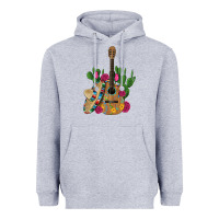 Heather Grey ,mexican sombrero guitar rose cactus Heavyweight Hoodie - Artiststas