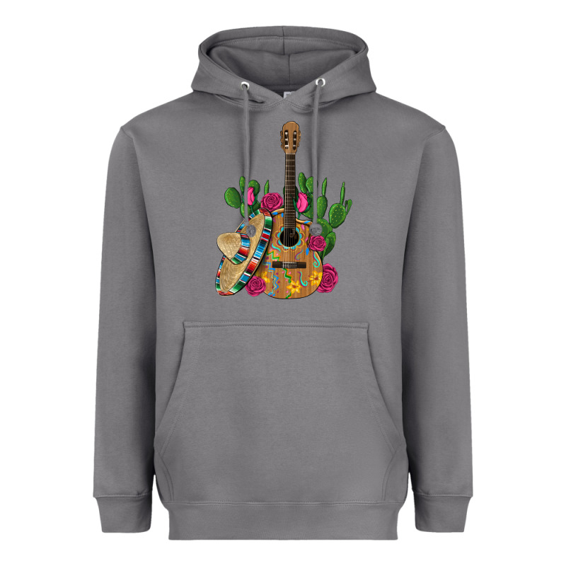 ,mexican Sombrero Guitar Rose Cactus Heavyweight Hoodie by Artiststas | Teevron