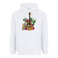 White ,mexican sombrero guitar rose cactus Heavyweight Hoodie - Artiststas