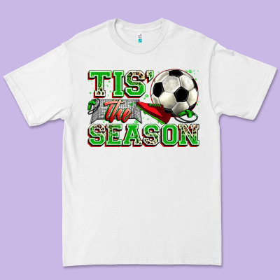 Tis' The Season Soccer Premium Tee Designed By Zillion Design Studio