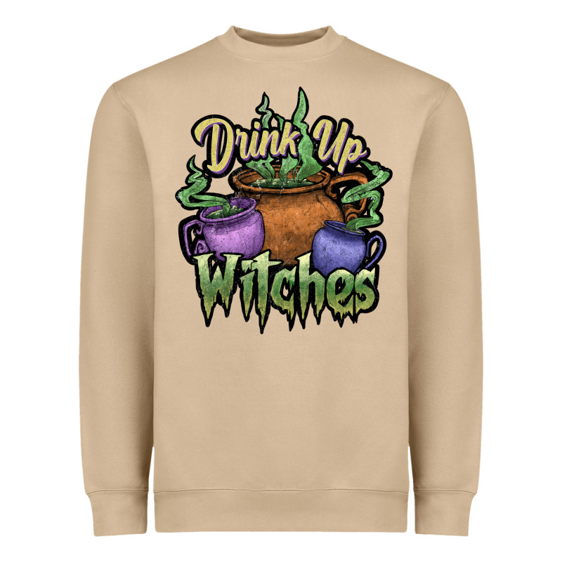 Drink Up Witches White Heavyweight Sweatshirt by JahusDesignShop | Teevron