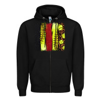 Black softball brushstroke Zipper Hoodie - NancyCooperArtShop