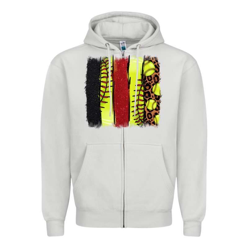 Softball Brushstroke Zipper Hoodie by NancyCooperArtShop | Teevron