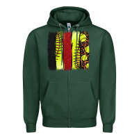 Sports Green softball brushstroke Zipper Hoodie - NancyCooperArtShop