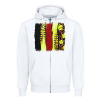 White softball brushstroke Zipper Hoodie - NancyCooperArtShop