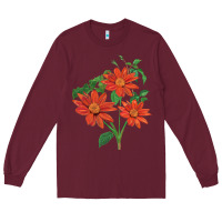 Burgundy tithonia fiesta del sol sunflower Long Sleeve Tee - LillyAllenDesigns