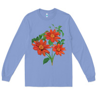 Colony Blue tithonia fiesta del sol sunflower Long Sleeve Tee - LillyAllenDesigns