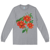 Heather Grey tithonia fiesta del sol sunflower Long Sleeve Tee - LillyAllenDesigns