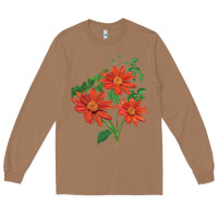 Toasted Coconut tithonia fiesta del sol sunflower Long Sleeve Tee - LillyAllenDesigns