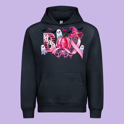 Boo Pink Pumpkin Witch Breast Cancer Urban Hoodie Designed By Cowgirlartshop