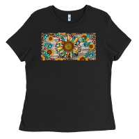 Black western sunflower and gemstone license plate Ladies Tee - RanaPortraitStore
