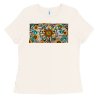 Bone western sunflower and gemstone license plate Ladies Tee - RanaPortraitStore