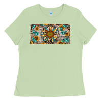 Matcha western sunflower and gemstone license plate Ladies Tee - RanaPortraitStore