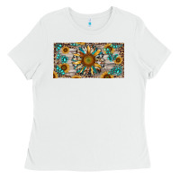 White western sunflower and gemstone license plate Ladies Tee - RanaPortraitStore
