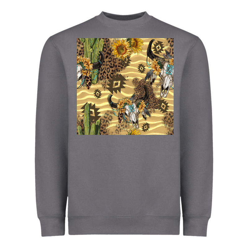 Aztec Bull Skull Heavyweight Sweatshirt by BundleAndBundleShop | Teevron