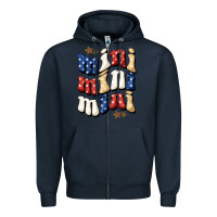 Navy American mini Zipper Hoodie - NancyCooperArtShop