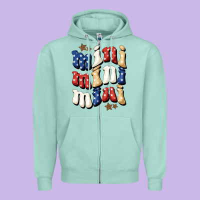 American Mini Zipper Hoodie Designed By Nancycooperartshop