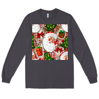 Smoke Christmas Santa Claus and gift box Long Sleeve Tee - NancyCooperArtShop