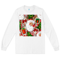 White Christmas Santa Claus and gift box Long Sleeve Tee - NancyCooperArtShop