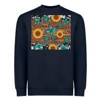 Navy cross gemstone and sunflower Heavyweight Sweatshirt - Artiststas