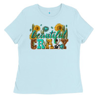 Baby Blue beautiful crazy Ladies Tee - texasbilliewilder