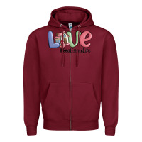 Burgundy love real estate life Zipper Hoodie - MaliasSmallBusiness