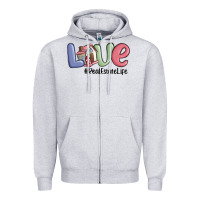 Heather Grey love real estate life Zipper Hoodie - MaliasSmallBusiness