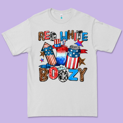 Red White Boozy Premium Tee Designed By Adodesignshop