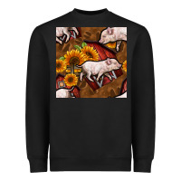 Black pig and barn Heavyweight Sweatshirt - BundleAndBundleShop