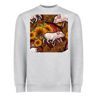 Heather Grey pig and barn Heavyweight Sweatshirt - BundleAndBundleShop