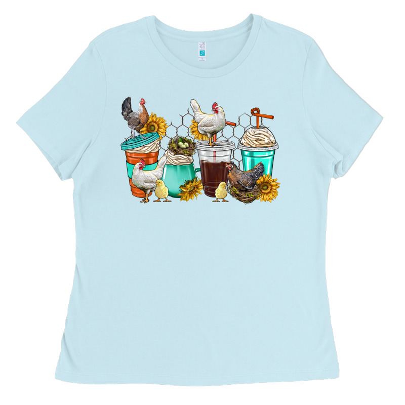 Chicken Coffee Cups Ladies Tee by texasbilliewilder | Teevron