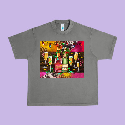 Christmas Champagne Bottles And Urban Heavy Tee Designed By Adodesignshop