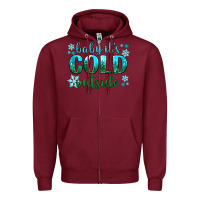 Burgundy baby its cold outside Zipper Hoodie - NancyCooperArtShop