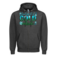 Charcoal Heather baby its cold outside Zipper Hoodie - NancyCooperArtShop