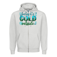 Dove Grey baby its cold outside Zipper Hoodie - NancyCooperArtShop