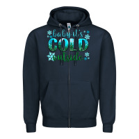 Navy baby its cold outside Zipper Hoodie - NancyCooperArtShop