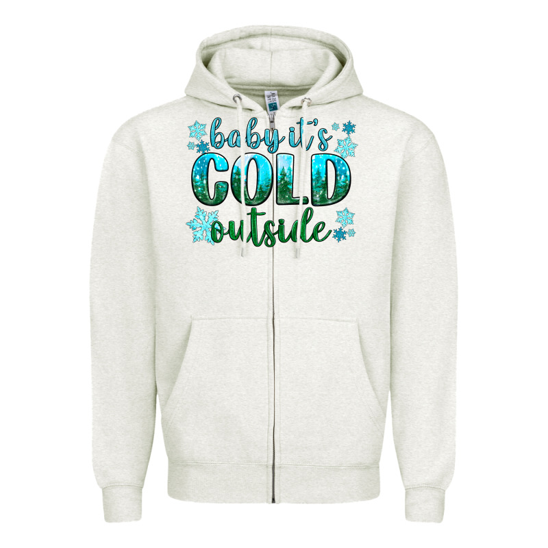 Baby Its Cold Outside Zipper Hoodie by NancyCooperArtShop | Teevron