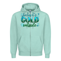 Seafoam baby its cold outside Zipper Hoodie - NancyCooperArtShop