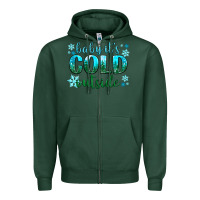 Sports Green baby its cold outside Zipper Hoodie - NancyCooperArtShop