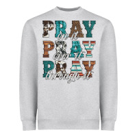 Heather Grey pray on it pray over it pray through it Heavyweight Sweatshirt - Artiststas