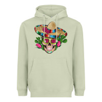 Matcha mexican skull sombrero roses cactus serape Heavyweight Hoodie - Artiststas