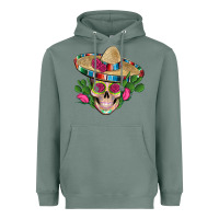 Sage mexican skull sombrero roses cactus serape Heavyweight Hoodie - Artiststas