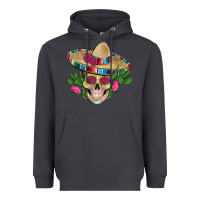 Smoke mexican skull sombrero roses cactus serape Heavyweight Hoodie - Artiststas