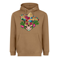 Toasted Coconut mexican skull sombrero roses cactus serape Heavyweight Hoodie - Artiststas