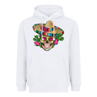White mexican skull sombrero roses cactus serape Heavyweight Hoodie - Artiststas
