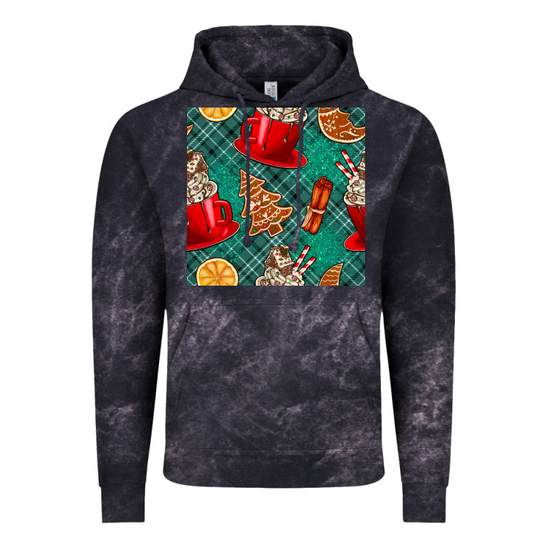 Christmas Hot Chocolate And Cookie Seamless Pattern Vintage Hoodie by BundleAndBundleShop | Teevron