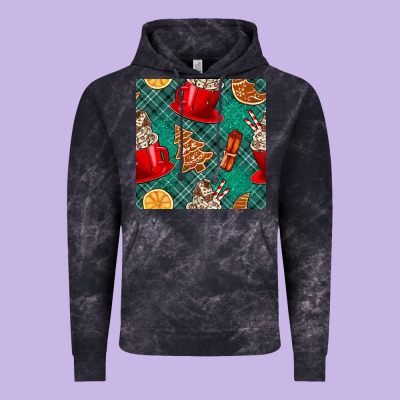 Christmas Hot Chocolate And Cookie Seamless Pattern Vintage Hoodie Designed By Bundleandbundleshop