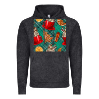 Vintage Black christmas hot chocolate and cookie seamless pattern Vintage Hoodie - BundleAndBundleShop