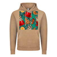 Vintage Coffee christmas hot chocolate and cookie seamless pattern Vintage Hoodie - BundleAndBundleShop