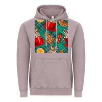 Vintage Zinc christmas hot chocolate and cookie seamless pattern Vintage Hoodie - BundleAndBundleShop